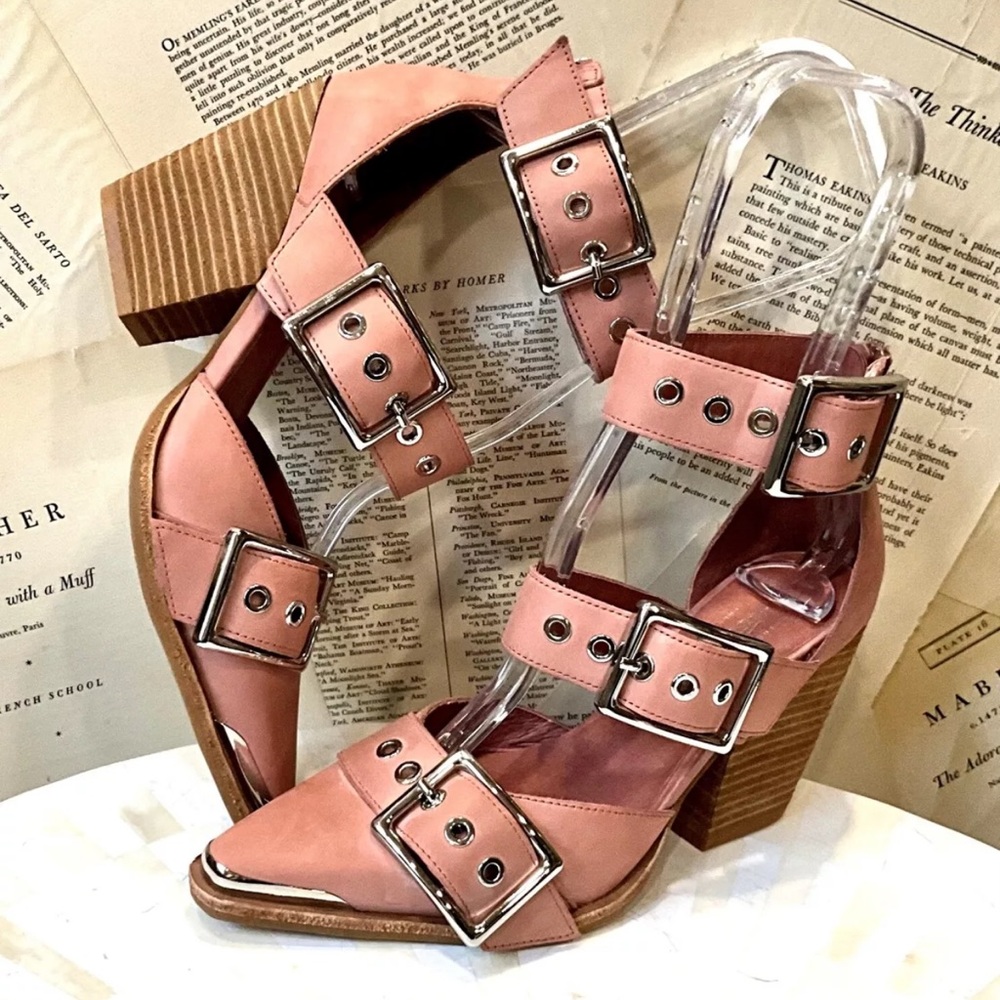 Free People Jeffrey Campbell Hendrix Heels Rose Pink Matte Leather